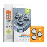 Blueo Iphone 15 Serisi Uyumlu Orijinal Metal Çerçeve Kamera Lens Koruyucu (Gri, 15 Pro)
