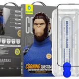 Blueo iPhone 15 Uyumlu Uygulama Aparatlı Corning Gorilla Anti-static Cam Ekran Koruyucu Darbe Emici Siyah