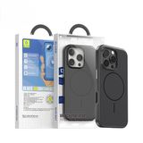 Blueo iPhone 16 Pro Max Uyumlu Brown Series Anti-Drop Manyetik Özellikli Siyah Telefon Kılıfı