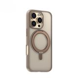 Blueo iPhone 16 Serisi Uyumlu Skin Friendly 360 Rotatable Standlı Telefon Kılıfı (Gold, iPhone 16 Pro Max)