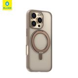 Blueo iPhone 16 Serisi Uyumlu Skin Friendly 360 Rotatable Standlı Telefon Kılıfı (Gold, iPhone 16 Pro)