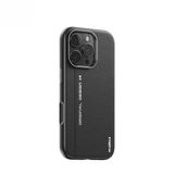 Blueo iPhone 16/16 Plus / 16 Pro / 16 Pro Max Uyumlu Premium Leather Deri Telefon Kılıfı (Siyah, iPhone 16 Pro)