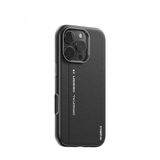 Blueo iPhone 16/16 Plus / 16 Pro / 16 Pro Max Uyumlu Premium Leather Deri Telefon Kılıfı (Siyah, iPhone 16)