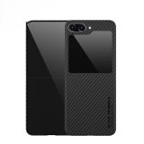 Blueo Samsung Flip 6 Uyumlu Siyah Punk Armor Aramid Fiber Anti-Drop Case No Magnetic-1500D Telefon Kılıfı