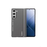 Blueo Samsung Fold 5 Gri Premium Leather Deri Anti-Drop Folding Telefon Kılıfı