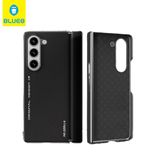 Blueo Samsung Fold 5 Siyah Premium Leather Deri Anti-Drop Folding Telefon Kılıfı