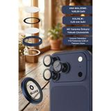 BLUEO Sapphire iPhone 17 Pro/ 17 Pro Max Uyumlu 9 MOhs %99.99 Safir Blue Titanium Kamera Lens Koruyucu