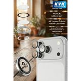 BLUEO Sapphire iPhone 17 Pro/ 17 Pro Max Uyumlu 9 MOhs %99.99 Safir Silver Titanium Kamera Lens Koruyucu