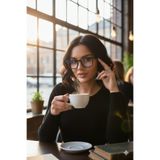 BluePepper AMBER Köşeli Gözlük Mavi Işık Korumalı Numaralı Cam Takılabilir Şık ve Trend