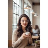 BluePepper AMBER Köşeli Şeffaf Gözlük Mavi Işık Korumalı Numaralı Cam Takılabilir Şık ve Trend