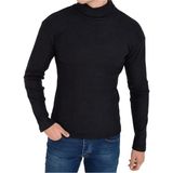 Blues Moda Boğazlı Slim Fit Triko Kazak - Siyah