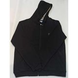 Blues Moda Massi Unisex Koyu Gri Büyük Beden Içi Kalın Yumuşak Kapşonlu Fermuarlı Polar Hırka - 5XL - Siyah