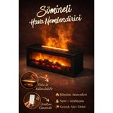 blueseed Şömine Hava Nemlendirici Koku Makinası Aroma Terapi Koku Işıklı Buharlı Ultrasonik Aroma Difüzörü