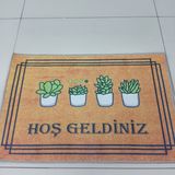 Bluest Shop Hoşgeldiniz Desenli Dekoratif Kapı Önü Paspas 40 x 60 cm - Renkli - 1