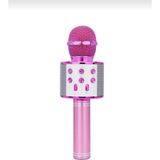 Bluest Shop Karaoke Mikrofon Aux USB ve Sd Kart Girişli Bluetooth Hoparlör - Pembe
