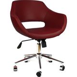 Bluetick Bordo Home Office Çalışma Koltuğu Suni Deri Metal Ayaklı Ofis Çalışma Sandalyesi TR1011