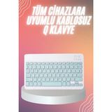 Bluetooh Wıreless Keyboard Siyah Q Klavye Ios Ipad Android Windows Uyumlu - 1 - 001-Renkli
