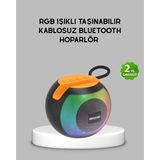 Bluetooth 5.0 Hoparlör - Rgb Işıklı, Güçlü Bas ve 360° Surround Ses ( Lisinya )