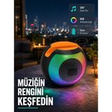Bluetooth 5.0 Hoparlör – Rgb Işıklı, Güçlü Bas ve 360° Surround Ses Midastech - Çok Renkli