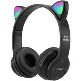 Bluetooth 5.0 Kablosuz Işıklı Kedi Kulaklık Kulak Üstü Kulaklık (Siyah) - -- - Option-1