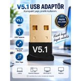Bluetooth 5.1 USB Adaptör Pc Laptop Için Mini Kablosuz Bağlantı Dongle