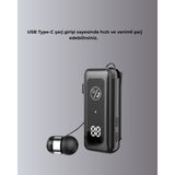 Bluetooth 5.2 Kablolu Makaralı Kulaklık | Dijital Ekran ve Titreşimli Bildirim - Belirtilmemiş