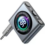 Bluetooth 5.3 Transmitter And Receiver 2 İn 1 [Led Screen & Enhanced Dual Mics] Wireless Audio Adapter For Car/Tv/Home Stereo/Headphone/Speaker/Airplane/Boat/Gym, Aux Bluetooth Adapter