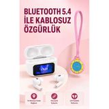 Bluetooth 5.4 Kablosuz Kulaklık Pembe Askılı Analog Charm Saat İkili Set