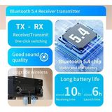 Bluetooth 5.4 Ses Alıcı & Verici – 2’Si 1 Arada Aux Adaptör, 3.5Mm Jak, Usb-C Şarj, 15M Kablosuz Menzil, 180Mah Batarya, Araç & Ev Hoparlör