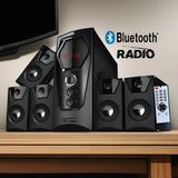 Bluetooth 5in1 Radyolu USB Tf Destekli Müzik Sistemi Ses Sistemi Projektör Uyumlu MD-9500 - Siyah