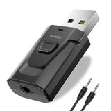 Bluetooth Alıcı Adaptörü, BAVNCO Bluetooth 5.0 Stereo Alıcı Eller Serbest Araç Kitleri Mini Kablosuz 3,5 mm Aux Çıkışı Ses Adaptörü Verici Araba Aux, Home Stereo, PC, TV, Hoparlör için Daha Fazlası