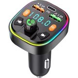Bluetooth Araç Kiti Araç Fm Transmitter Şarj Usb Typec Mp3 Pd Flash Için Uygun Çakmaklık Giriş
