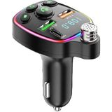 Bluetooth Araç Kiti Araç Fm Transmitter USB Type-C Mp3 Sd Kart Flash Için Uygun Pd Çakmaklık Girişli - Siyah