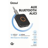 Bluetooth Aux Alıcı Tak-Çalıştır Dahili Mikrofonlu Kablosuz Ses Adaptörü