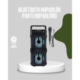 Bluetooth Bağlantılı LED Işıklı Taşınabilir Hoparlör – 1200 Mah Şarjlı, Fm Ralu