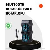 Bluetooth Bağlantılı Taşınabilir Hoparlör – LED Işıklı, Fm Radyolu, Mikrofon Girişli