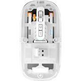 Bluetooth Destekli Kablosuz Şarjlı Şeffaf Mouse Sessiz ve Şık Tasarım - Beyaz