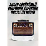 Bluetooth Hoparlör Ahşap Renk Vintage Işıklı Nostaljik Radyo Fm Ahşap Görünümlü P60473s9683