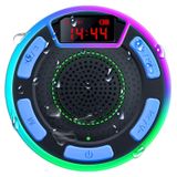 Bluetooth Hoparlör, DuoTen IPX7 Su Geçirmez Kablosuz Taşınabilir Bluetooth Hoparlör, LED Ekranlı, FM Radyo, Vantuz, Işık Gösterisi, Yüksek Ses ve Bas Duş, Havuz, Parti, Seyahat, Açık Hava için
