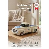 Bluetooth Hoparlör Güneş Enerjili Kamyon Tasarımlı FM USB TF Speaker D44 Bej