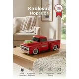 Bluetooth Hoparlör Güneş Enerjili Kamyon Tasarımlı FM USB TF Speaker D44 Kırmızı