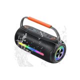 Bluetooth Hoparlör, IPX5 Su Geçirmez, RGB Işıklı, TWS Özellikli, 1500mAh Pil, 12 Saat Çalma Süresi, Siyah