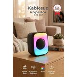 Bluetooth Hoparlör Işıklı Taşınabilir Speaker Gts1867 Siyah