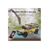 Bluetooth Hoparlör Jeep Araba Tasarımlı Haki Renk 8 Watt Tws Müzik Çalar Fm Radyo Usb Sd Kart