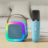 Bluetooth Hoparlör K12 Karaoke Makinesi Taşınabilir 5. Kablosuz Mikrofonlar İle Blue 1 Mic