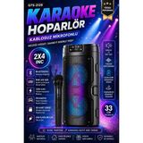 Bluetooth Hoparlör Kablosuz Mikrofonlu Karaoke Speaker Ses Bombası Rgb Işıklı Radyo USB Sd Girişli