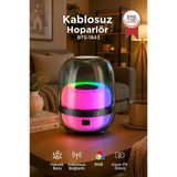 Bluetooth Hoparlör Kablosuz Taşınabilir Rgb Işıklı Tws Speaker Bts-1843 Siyah