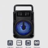 Bluetooth Hoparlör Kablosuz Taşınabilir Ses Bombası Rgb Hoparlör Renkli Işıklı siyah