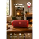 Bluetooth Hoparlör Kablosuz Taşınabilir Ses Bombası TWS USB TF D47 Kırmızı