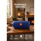 Bluetooth Hoparlör Kablosuz Taşınabilir Ses Bombası Tws USB Tf D47 Mavi - Çok Renkli
